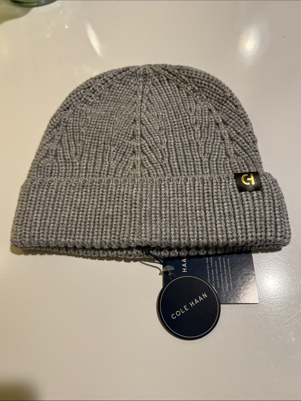 Cole Haan Gray Knit Cuffed Beanie